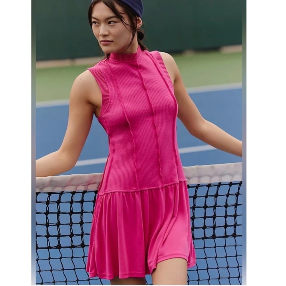 Daily Practice by Anthropologie Buzzer Beater Sleeveless Mini Dress Mauve Medium - Picture 2 of 9